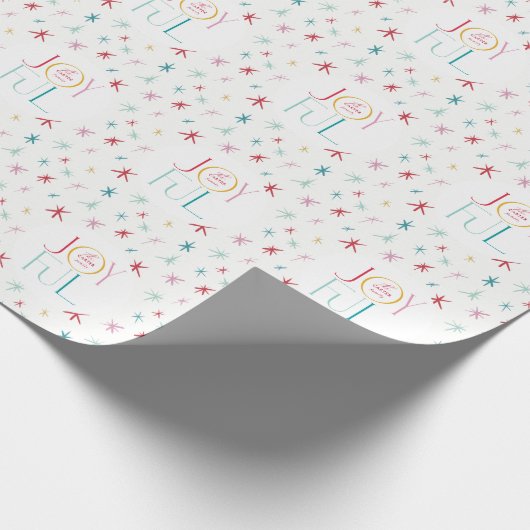 JOYFUL whimsisical star modern farbenfroh personal Geschenkpapier (Ecke)