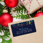 Joyful Whimsy Holiday Rücksendeadressen-Aufkleber Adressaufkleber<br><div class="desc">Moderne Rücksendeadressen-Aufkleber mit farbenprächtiger Blumengrenze,  um sich mit unserer Sammlung Joyful Whimsy abzustimmen. Personalisieren Sie es mit Ihrem Familiennamen und Ihrer Rücksendeadresse. Klicken Sie auf Anpassen,  um ein Foto hinzuzufügen,  die Hintergrundfarbe zu ändern oder die Textfarben und Schriftart zu bearbeiten,  um ein einzigartiges Design zu erstellen.</div>