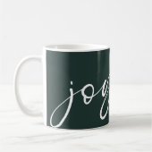 Joyful White Calligraphy Name Dark Green Kaffeetasse (Links)