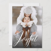 Joyful Wirbel White Script Weihnachten Klassisches (Vorderseite)