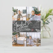 Joyful Wish | Weihnachtsfoto-Collage Card Feiertagskarte (Stehend Vorderseite)