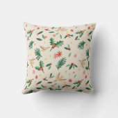 Joyful Woodland Bird Christmas Throw Kissen (Rückseite)