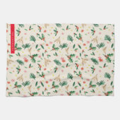 Joyful Woodland Bird Weihnachten Geschirrtuch (Horizontal)