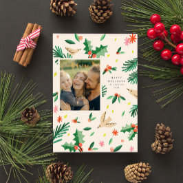 Joyful Woodland Botanicals Weihnachtskarte Feiertagskarte