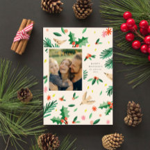 Joyful Woodland Botanicals Weihnachtskarte