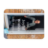 Joyful Wünsche hinzufügen Name Foto Mann Feiertage Magnet (Horizontal)