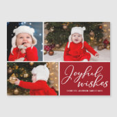Joyful wünscht Festivals Weihnachten 3 Foto Magnet (Vorderseite)