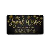 Joyful wünscht Imitate Gold Chalkboard Urlaubsadre Adressaufkleber (Vorne)