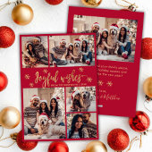 Joyful wünscht Red Gold Foto Collage Weihnachten