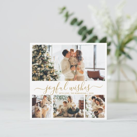 Joyful wünscht Script 4 Foto Collage Weihnachten (Stehend Vorderseite)