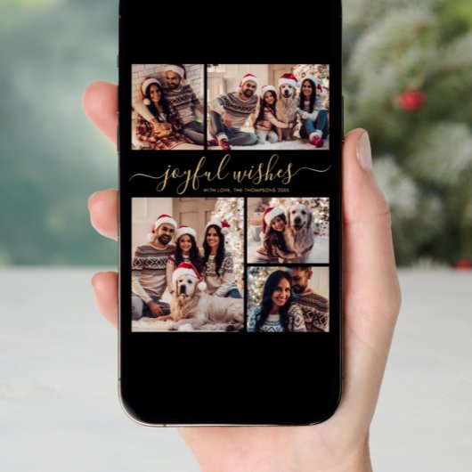 Joyful wünscht Script 5 Foto Collage Weihnachten