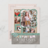 Joyful wünscht Weihnachten 6 Custom Foto Collage (Vorne/Hinten)