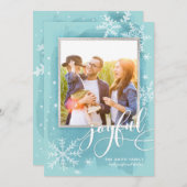 Joyful wünscht Weihnachts-Foto Feiertagskarte (Vorne/Hinten)