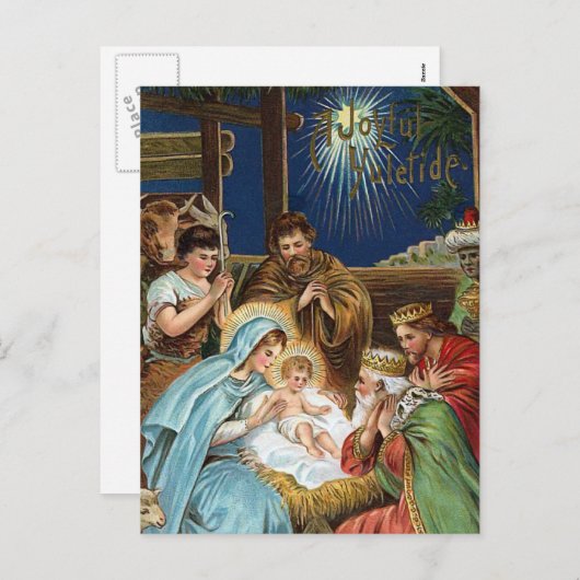 "Joyful Yuletide" Weihnachtsfeiern Feiertagspostkarte (Vorne/Hinten)