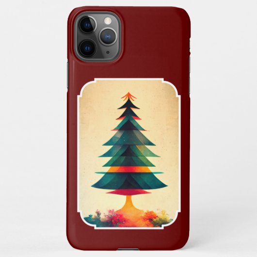 Joyfull Christmas Tree Geometric Künstlerisch Desi iPhone Hülle (Rückseite)