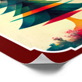 Joyfull Christmas Tree Geometric Künstlerisch Desi Poster (Ecke)