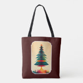 Joyfull Christmas Tree Geometric Künstlerisch Desi Tasche (Rückseite)