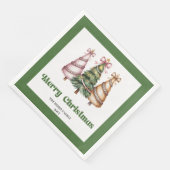 Joyfuls Christmas Tree Leopard Print Dinner Napkin Serviette (Ecke)