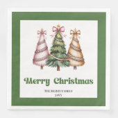 Joyfuls Christmas Tree Leopard Print Dinner Napkin Serviette (Vorderseite)
