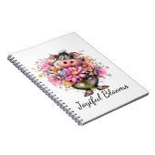 Joyiful Blooms: Cute Pig & Floral Spiral Notebook Notizblock (Rechte Seite)