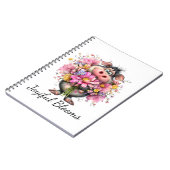 Joyiful Blooms: Cute Pig & Floral Spiral Notebook Notizblock (Linke Seite)