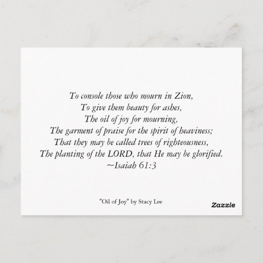 Joyöl Postkarte (Rückseite)