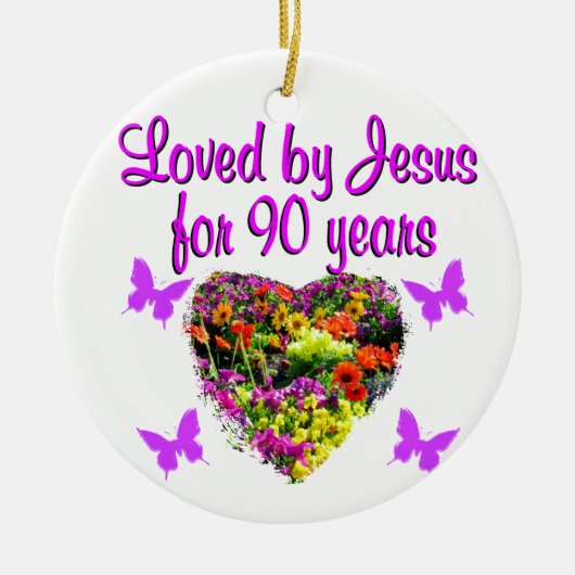 JOYOUS 90 YR ALT KERAMIK ORNAMENT (Vorne)