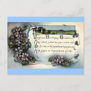 Joyous Birthday Gruß Repro Vintag 1918 Postkarte