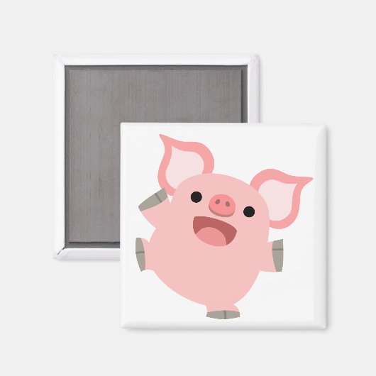 Joyous Cartoon Pig Magnet (Vorderseite/Rückseite)