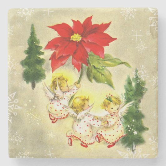 Joyous Christmas Cherubs Untersetzer (Vorderseite)