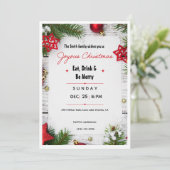 Joyous Christmas Minimalist Invitation | Modern Einladung (Stehend Vorderseite)