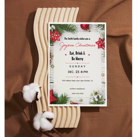 Joyous Christmas Minimalist Invitation | Modern Einladung