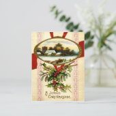 Joyous Christmastide Postcard Feiertagspostkarte (Stehend Vorderseite)