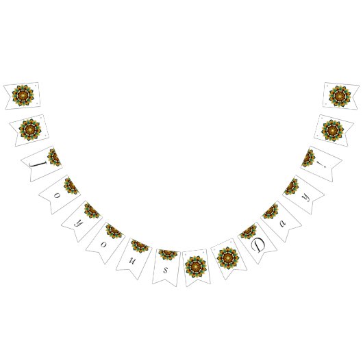 Joyous Day! Mandala in Gelb-und Bräunling Wimpelkette (Alle)