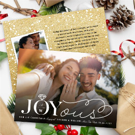 Joyous Diamond Ring Monogram Foto Save the Date Feiertagskarte