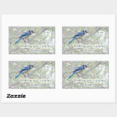 Joyous Easter Blue Jay Songbird Rechteckiger Aufkleber (Blatt)
