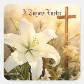 Joyous Easter Cross Sticker (Vorderseite)