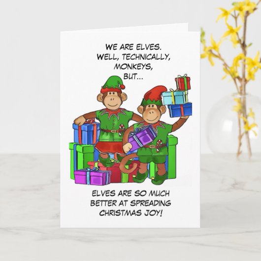 Joyous Elf Christmas Card Karte (Gelbe Blume)