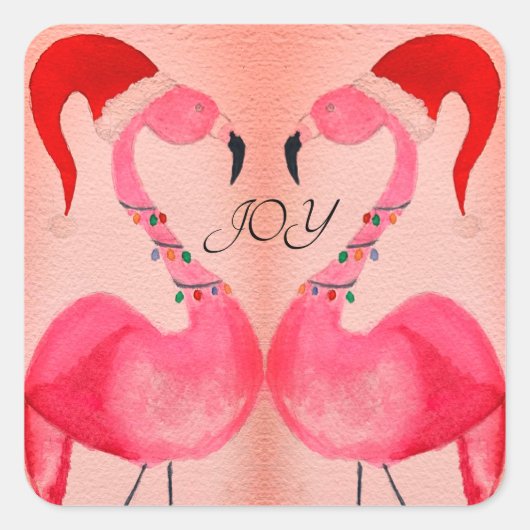 Joyous Flamingo Christmas Stickers (Vorderseite)