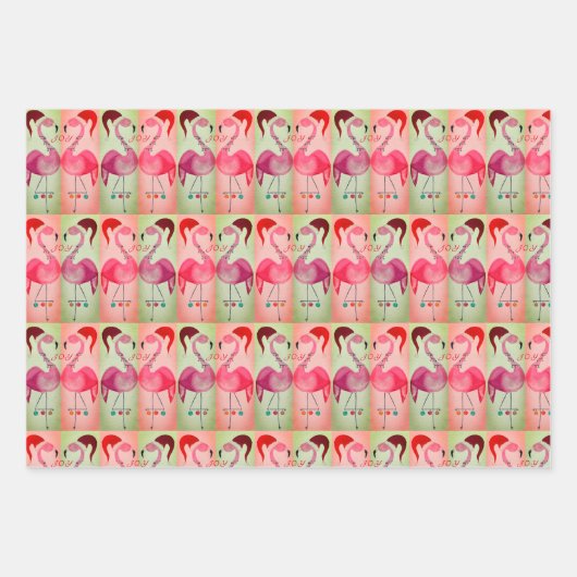 Joyous Flamingo Wrapping Paper Sheet Set 3 Geschenkpapier Set (Vorderseite 2)
