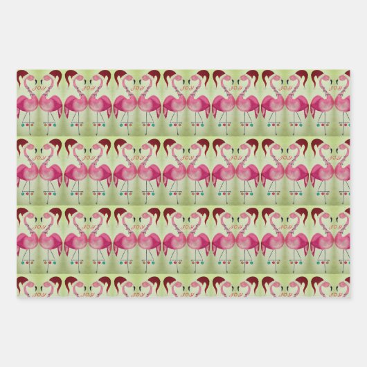 Joyous Flamingo Wrapping Paper Sheet Set 3 Geschenkpapier Set (Vorderseite)