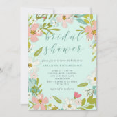 Joyous Floral on Mint Green | Brautparty Einladung (Vorderseite)