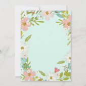 Joyous Floral on Mint Green | Brautparty Einladung (Rückseite)