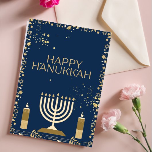 Joyous Hanukkah Celebration!" Dankeskarte
