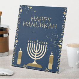 Joyous Hanukkah Celebration!" Dankeskarte Sockelschild