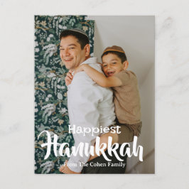 Joyous Hanukkah | Einfaches Hanukkah-Foto Feiertagspostkarte