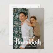 Joyous Hanukkah | Einfaches Hanukkah-Foto Feiertagspostkarte (Vorne/Hinten)