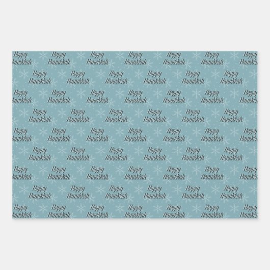 Joyous Hanukkah Snowflake Geschenkpapier Set (Vorderseite 2)