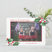 Joyous Holiday Foto Card Feiertagskarte (Stehend Vorderseite)