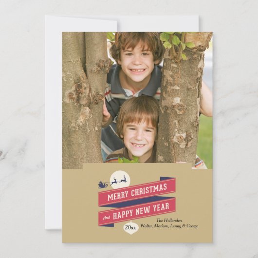 Joyous Holiday Foto Card Feiertagskarte (Vorderseite)
